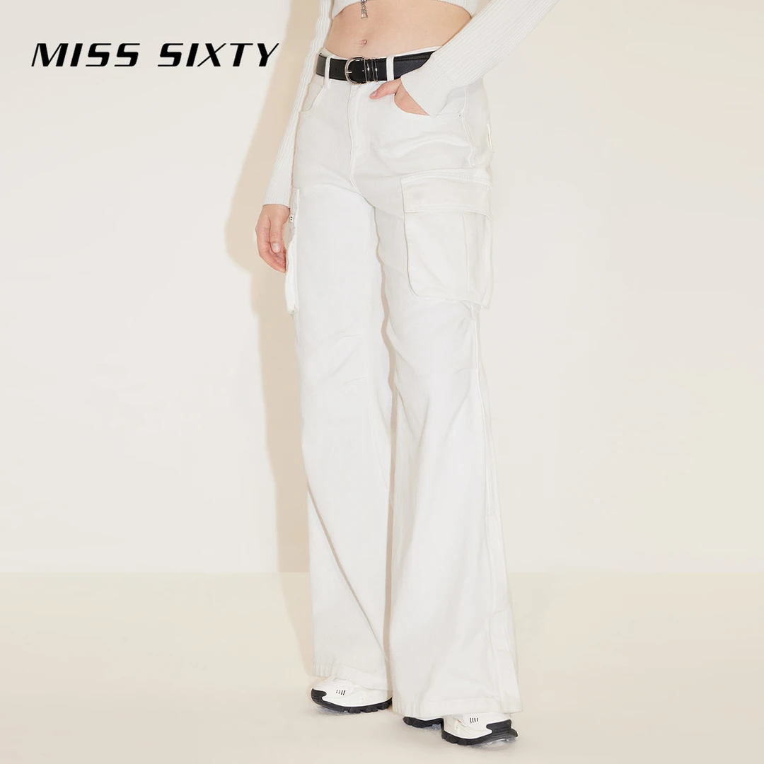 Miss Sixty新款牛仔裤女工装风口袋开衩美式街头风感波粒