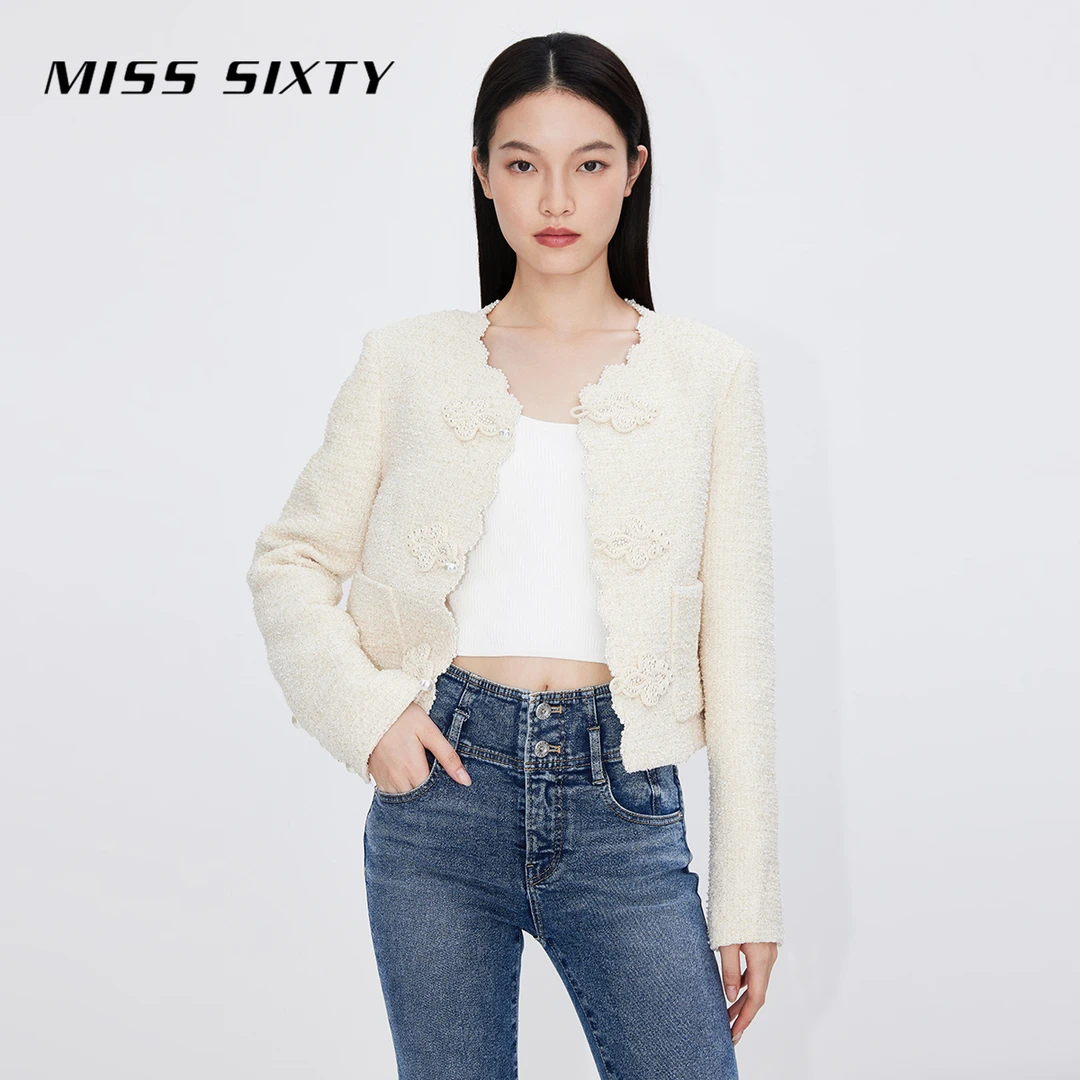 Miss Sixty×故宫宫廷文化春季女呢料外套新中式盘扣修身百搭