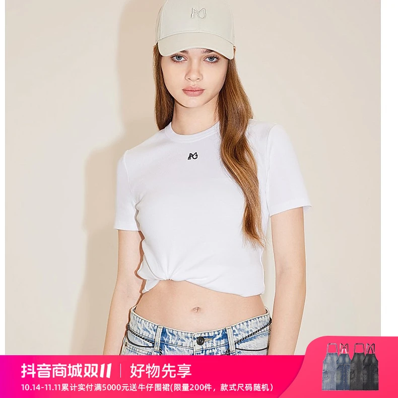 MissSixty2024夏季新款T恤女圆领短袖百搭简约休闲正肩上衣雅丹风