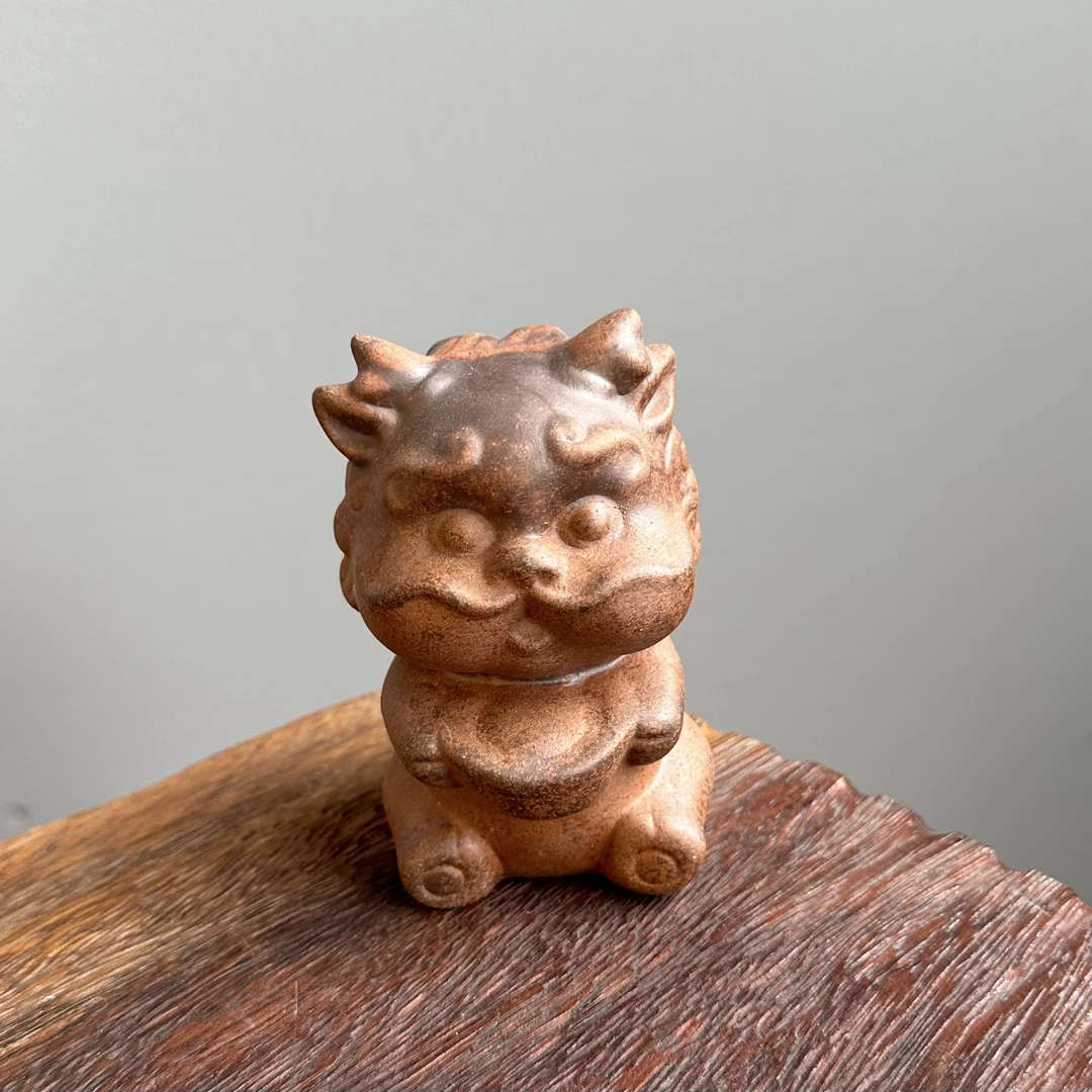 【拿放斋】老岩泥龙摆件.3778.中式复古茶宠陶瓷家用办公茶具摆件