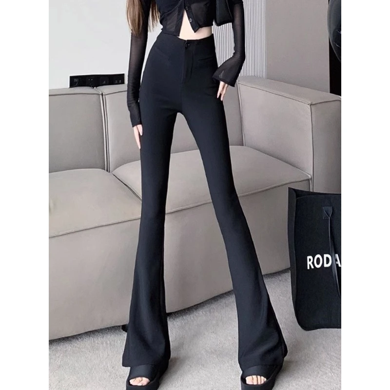 喇叭裤女秋冬款2024新款高腰显瘦垂感微喇西装裤拖地休闲长裤1