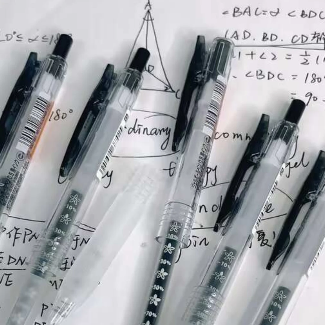 花朵自勉笔学霸努力款樱花按动中性笔