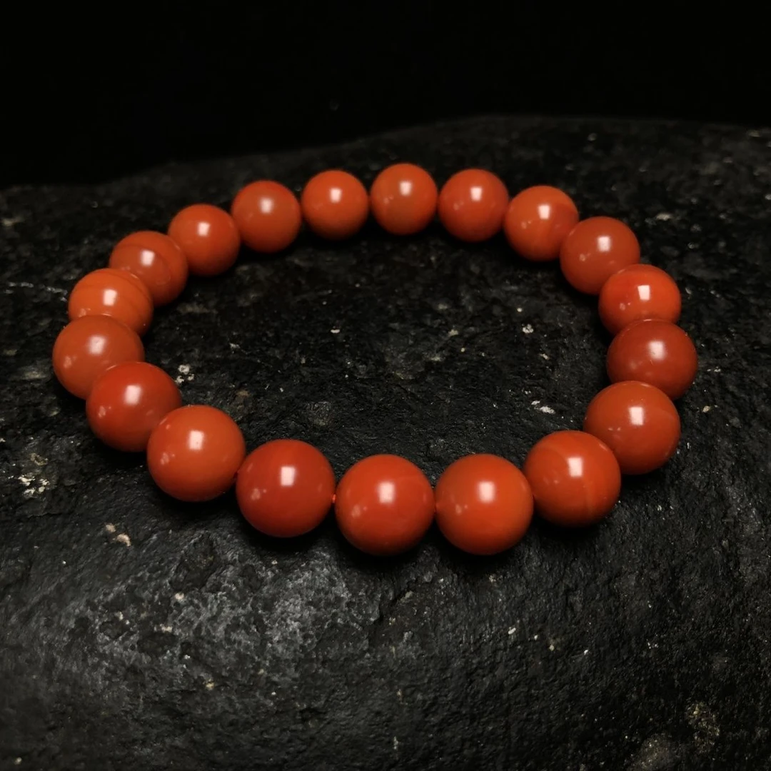 手链 珍缘甄选满色满肉红珠手串