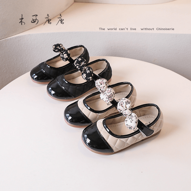 女童玛丽珍小皮鞋软底单鞋2024夏季新款小女孩蝴蝶结公主鞋防滑鞋