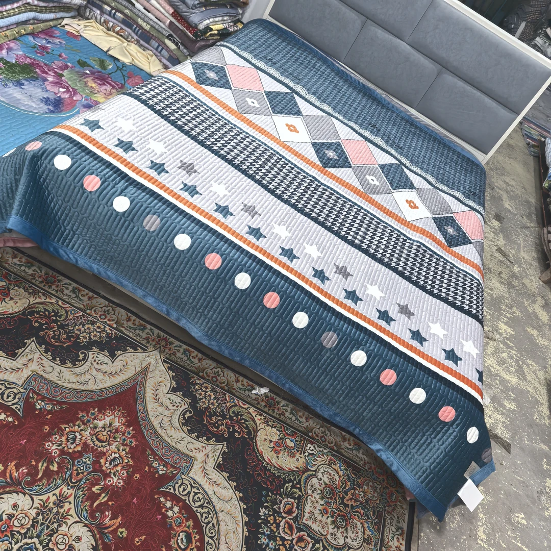 婴儿绒床盖（星星菱形格）2米✕2.3米