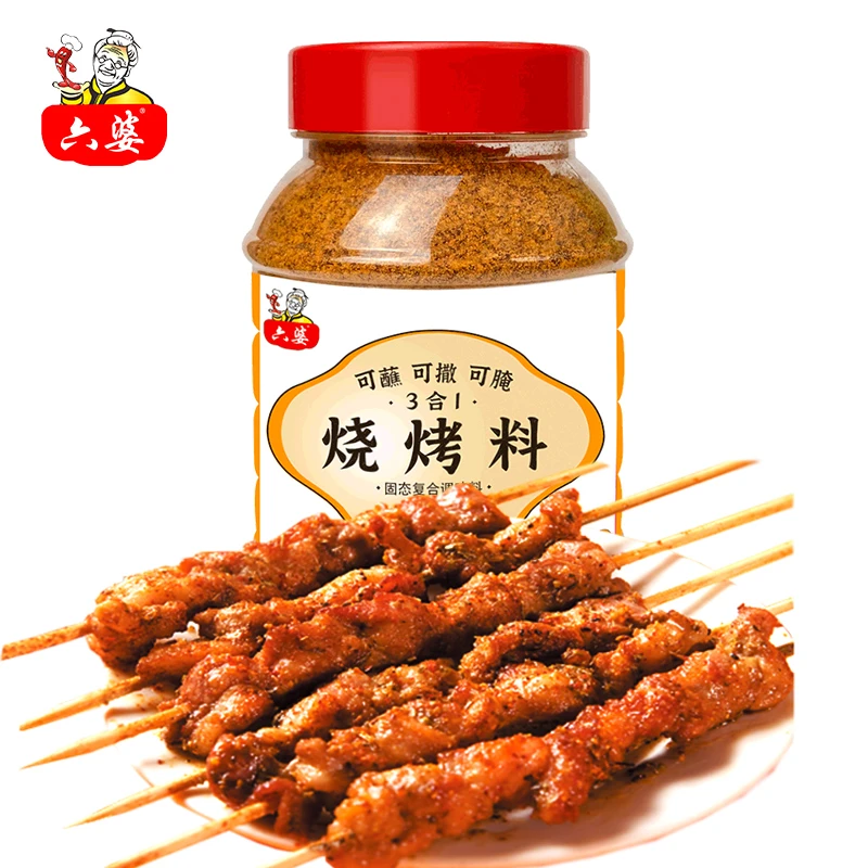 六婆烧烤料三合一500g蘸料撒料腌料烤肉料烤鱼烤串烧烤料瓶装调味