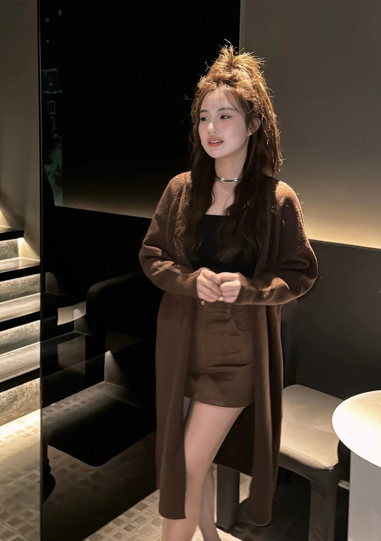 Susiestyle 秋冬不挑人长款毛毛开衫