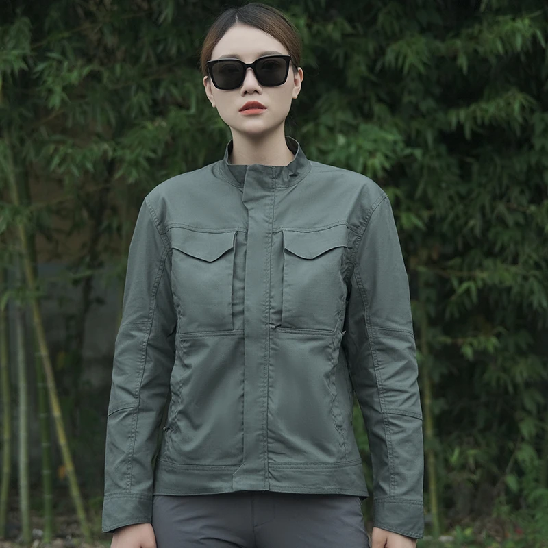 昂垦春秋战术夹克户外男防水防刮多口袋工装外套徒步登山服