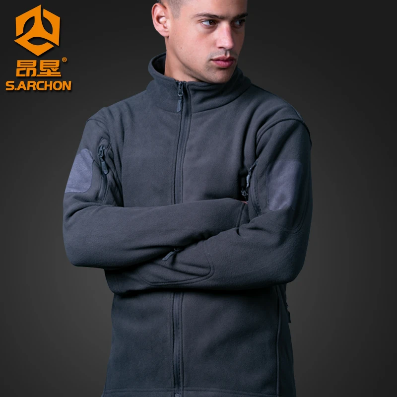 户外战术抓绒衣男外套双面摇粒绒保暖御寒内胆加厚立领登山服