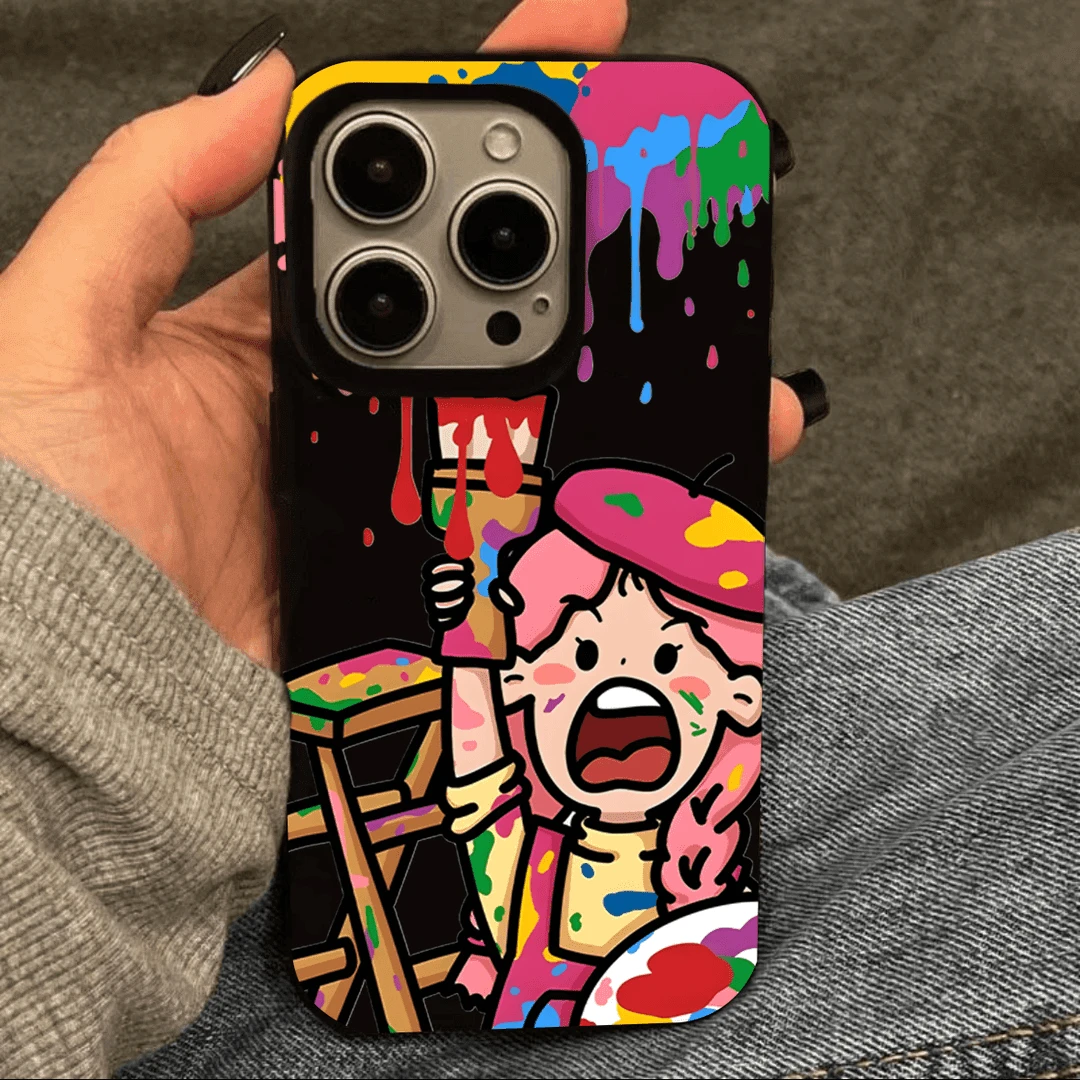 彩色涂鸦画家适用于iPhone15/14promax手机壳11苹果13/12-CP