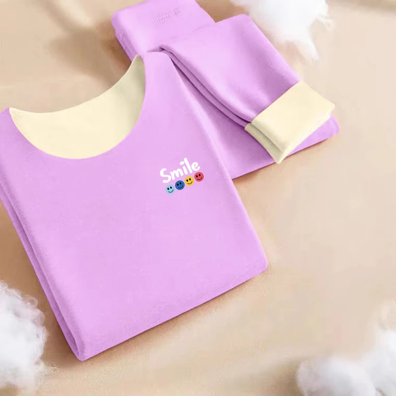 德绒儿童内衣套装保暖女童秋衣秋裤中大童宝宝加厚打底睡衣秋冬季
