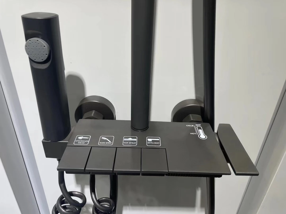 平面钢琴四档沐浴花洒套装品质卫浴 质保十年