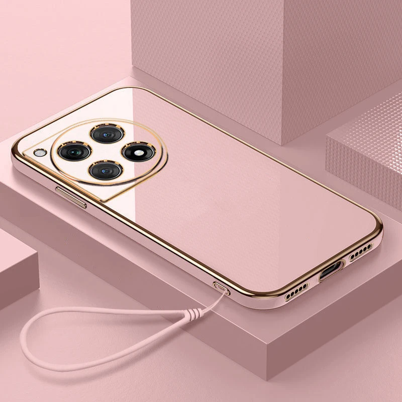 一加ace3手机壳亮面纯色软壳Ace3全包防摔PJE110直边电镀外壳男女