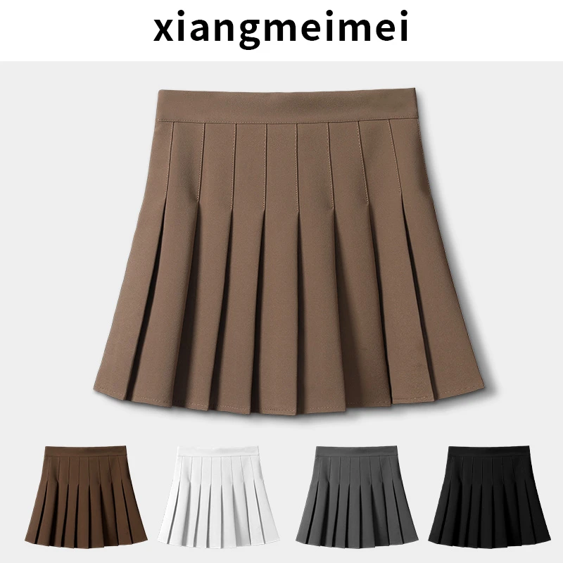 显瘦半身防走光裙子短裙高腰百搭百褶裙女款爆款2025百褶裙半身裙