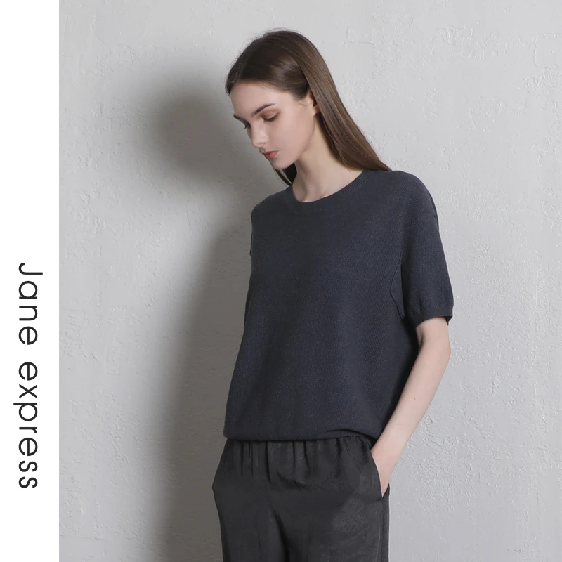 Jane express/简表达24年夏季新毛衣针织衫气质宽松套头XZZ43002