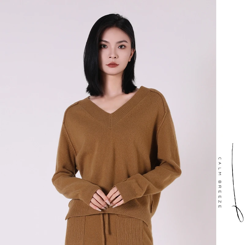 Jane express/简表达2024年冬新羊毛衫针织长袖女百搭宽松DMS4011