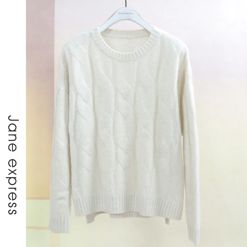 Jane express/简表达24年冬季新款毛衫毛针织衫长袖圆领DMS43032