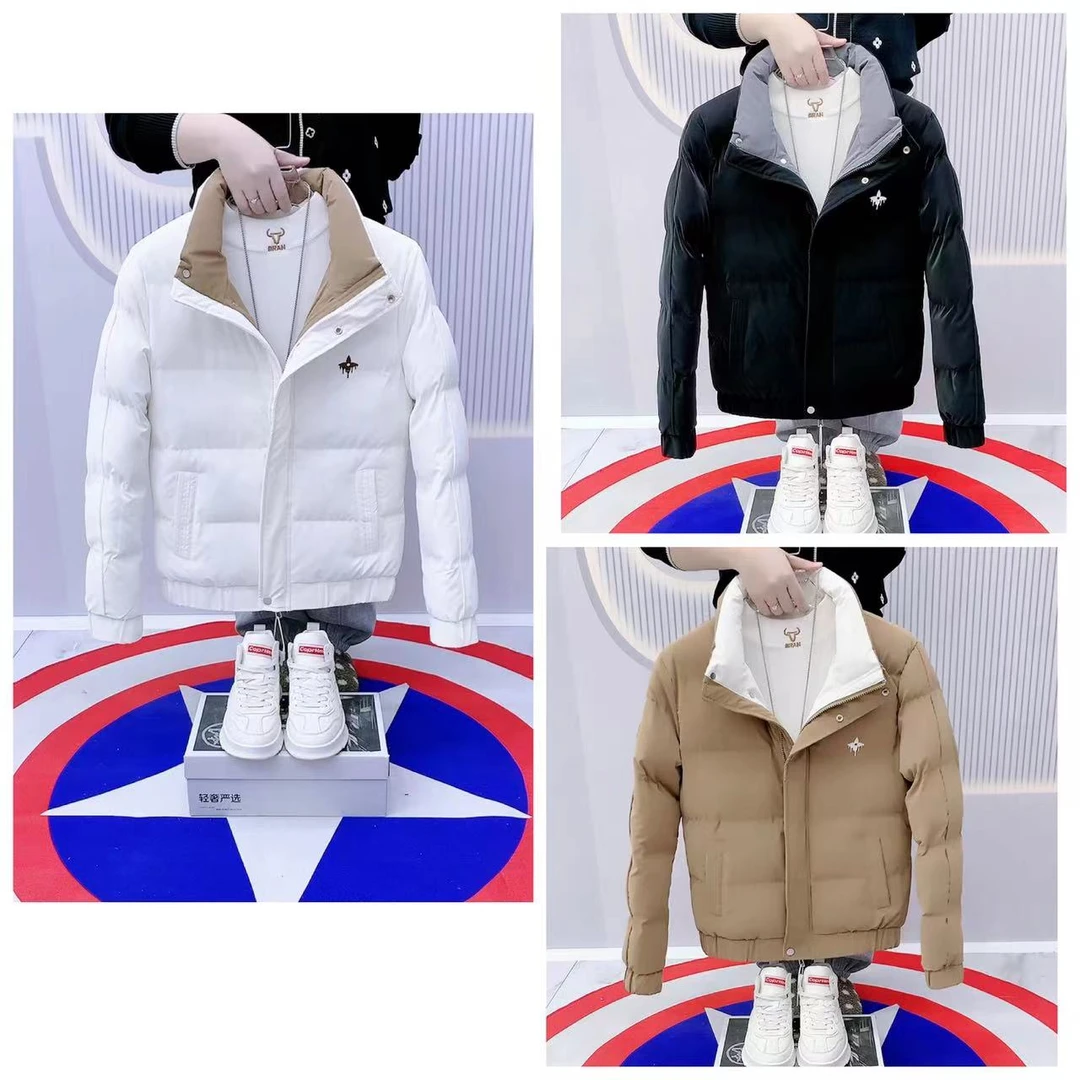 冬季新款加厚男士时尚休闲保暖情侣韩版百搭修身立领棉服外套