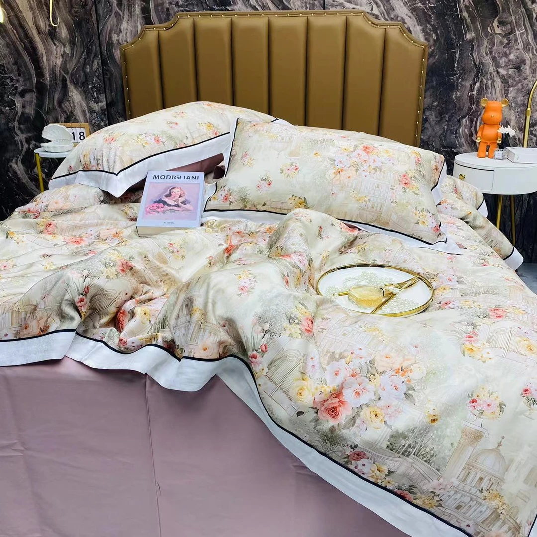 【罗浮宫黄】原创设计师款天丝棉磨毛轻奢款四件套4299