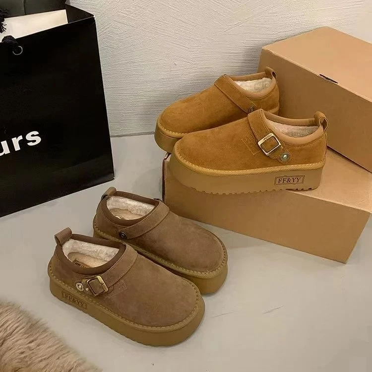 小个子厚底增高踩屎感勃肯鞋2024秋冬新款加绒休闲洋气博肯鞋女