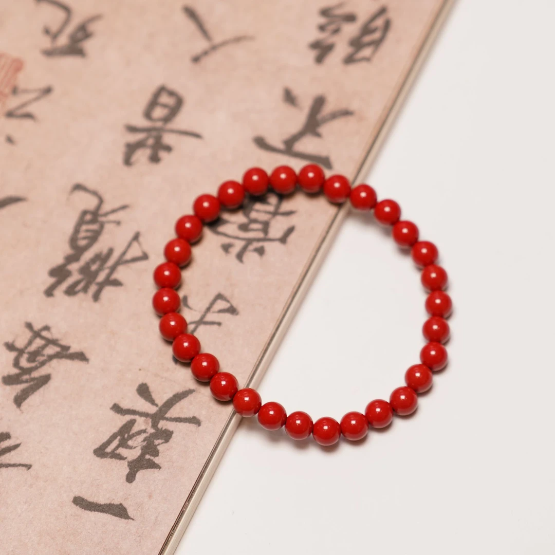 含辰砂工艺品朱砂单圈手串ZC10A120014