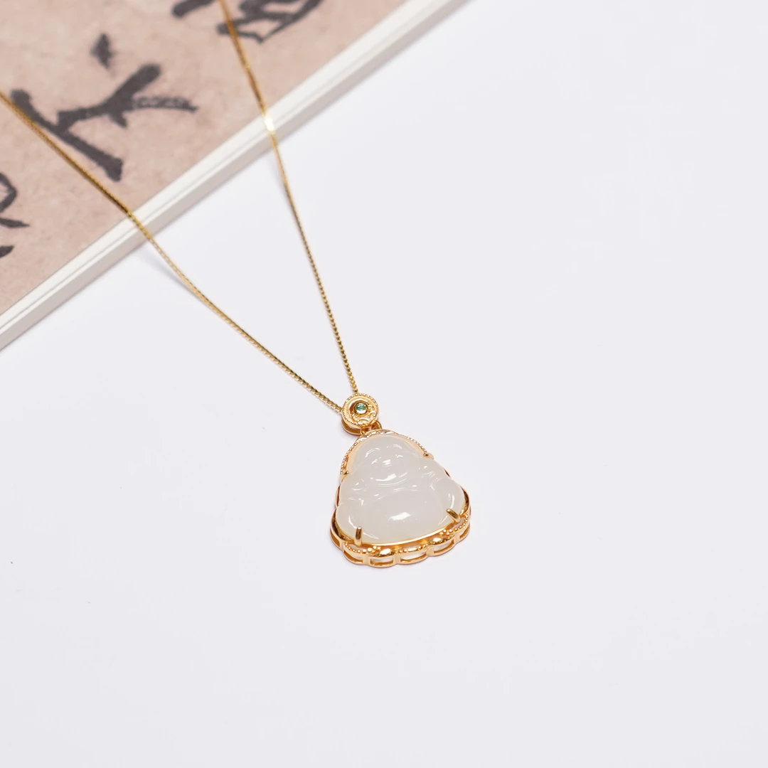 和田玉小佛公吊坠（送银链）ZC10A5211（多样性发货）