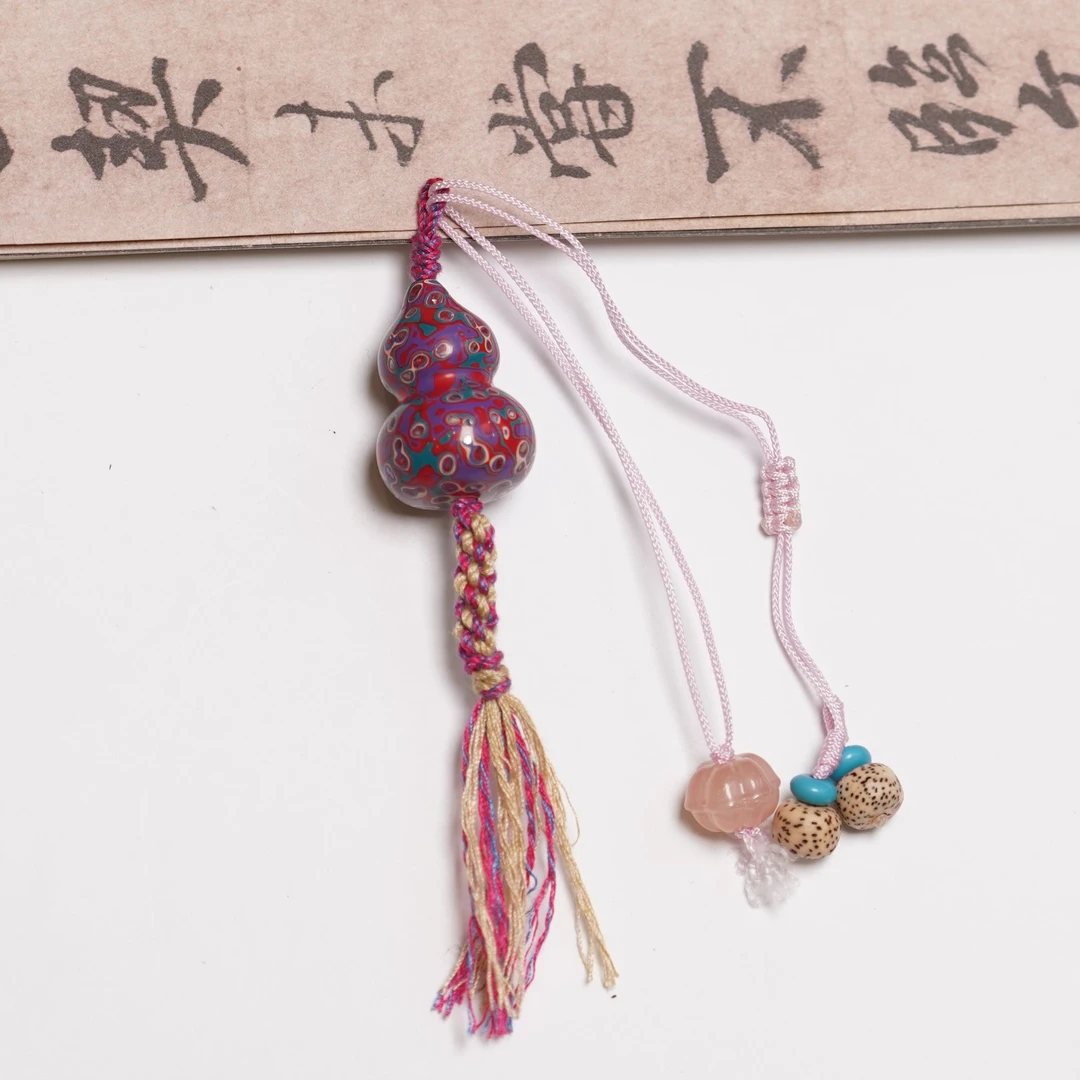 大漆粉色葫芦挂件ZC10A1607