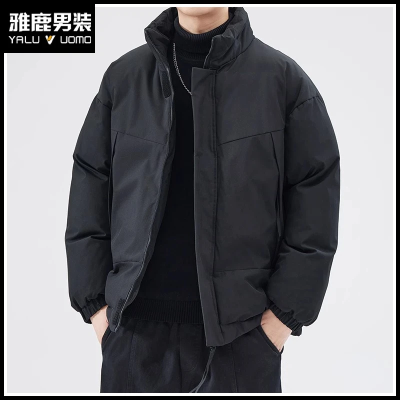 雅鹿男士棉服2024新款秋冬季棉衣服户外防风加绒保暖夹克立领外套