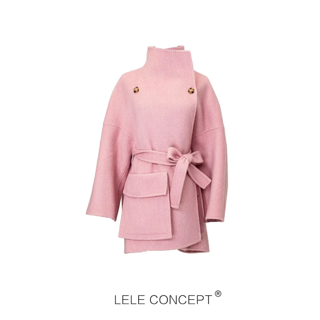 【LELE】秋冬新款女士时尚复古双面慵懒风宽松双兜气质大衣Y0159
