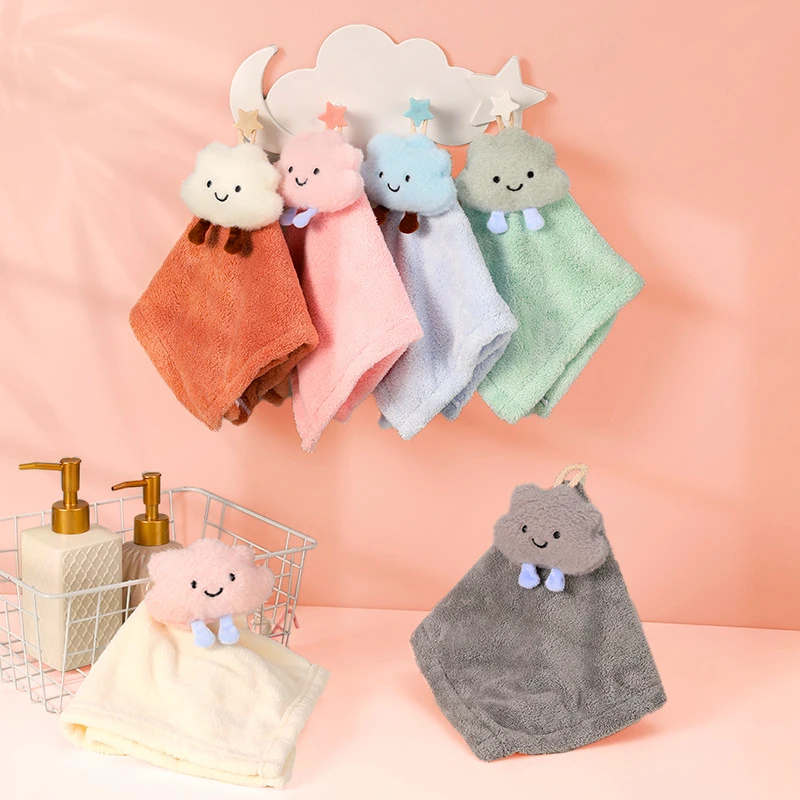可爱动物图案珊瑚绒挂式厨房卫生间吸水擦手巾59