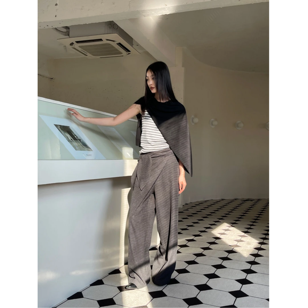 【福福!NO!NO!NO!】韩系休闲时尚百搭高级感直筒长裤6C188