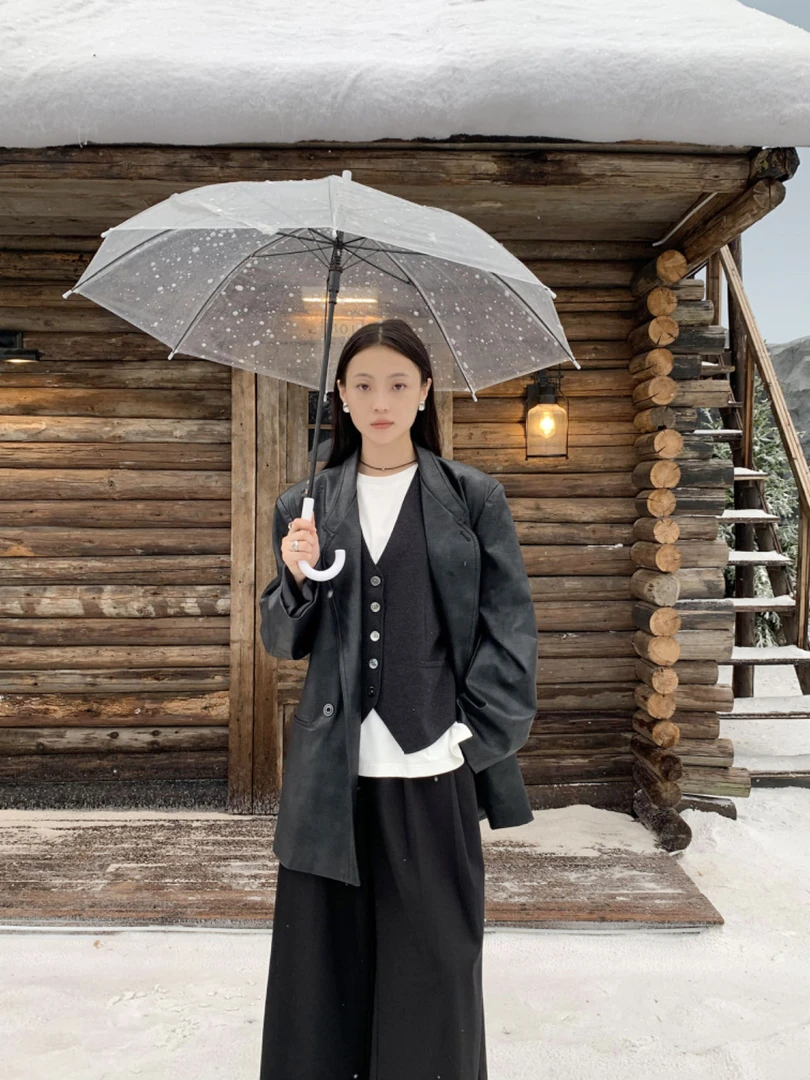 【2025早春款】高级感港风宽松休闲pu皮衣外套  6C103