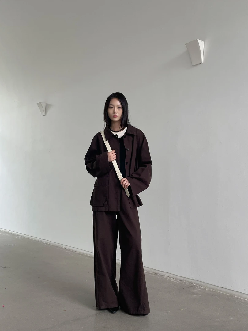 【福福!NO!NO!NO!】百搭宽松直筒阔腿裤 6C083