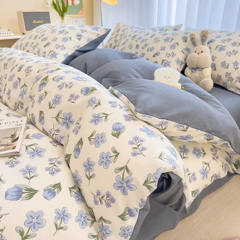 高端四件套床上用品床单被套床笠款被罩学生宿舍单人床1.8三件套