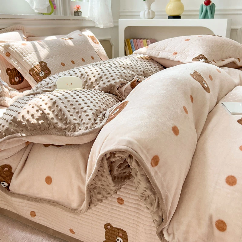 冬季牛奶绒加厚被套单件法兰珊瑚绒1.5学生宿舍被罩加绒加厚被单