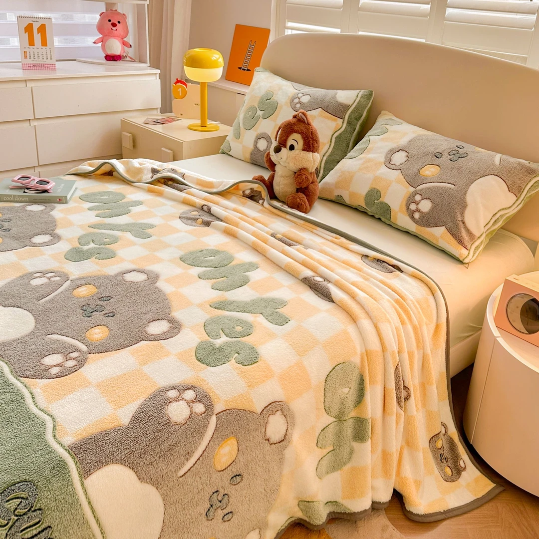 加厚毛毯子加绒盖毯被铺床牛奶珊瑚法兰绒毯床单沙发冬季学生宿舍