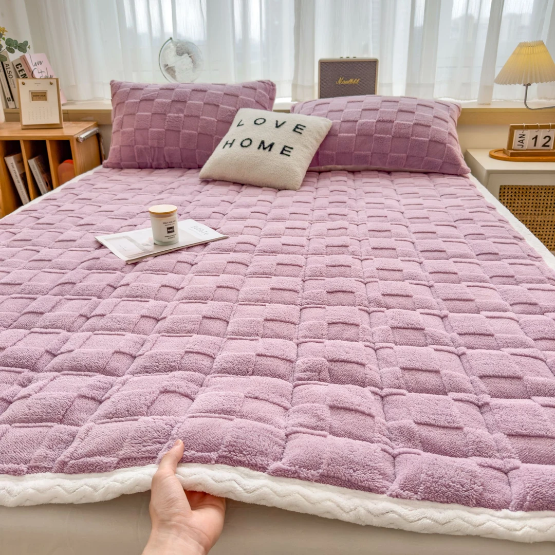 冬季牛奶绒床褥学生宿舍专用保暖软垫垫子羊羔绒家用床褥褥子毛毯
