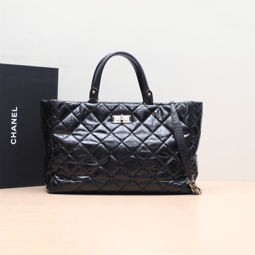 95新 Chanel/香奈儿 小花双双 137293 2.55扣 单肩包 皮革C 15开
