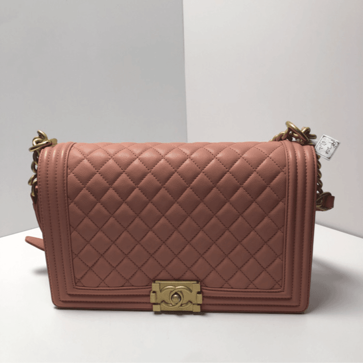 99新 Chanel/香奈儿 小花姑姑P224829315Leboy 中号 25cm 粉色