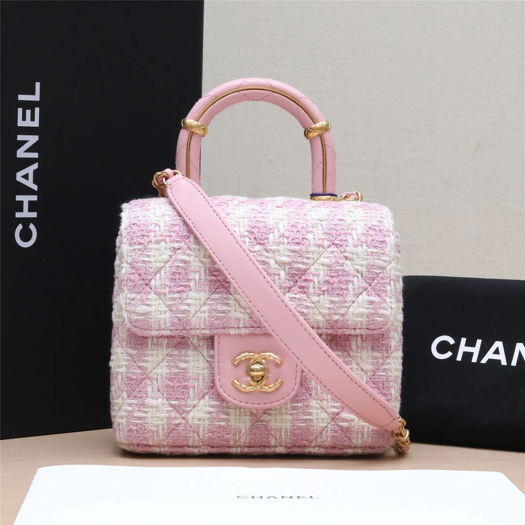 95新 Chanel/香奈儿  643779 23S手柄口盖包 方版 芯片开