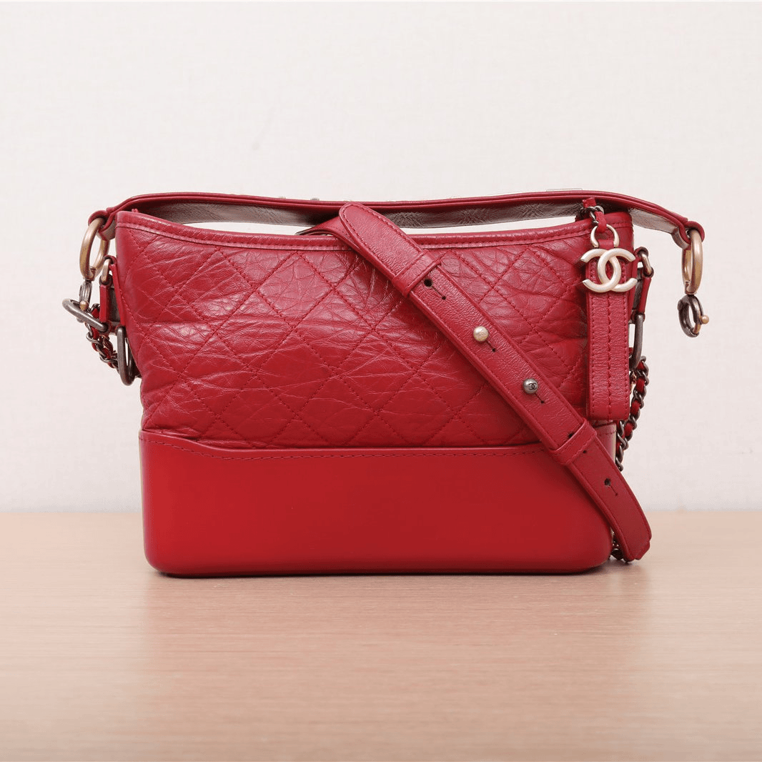 95新 Chanel/香奈儿 活动双双 流浪 新中号 红色 宽LOGO手提 29开