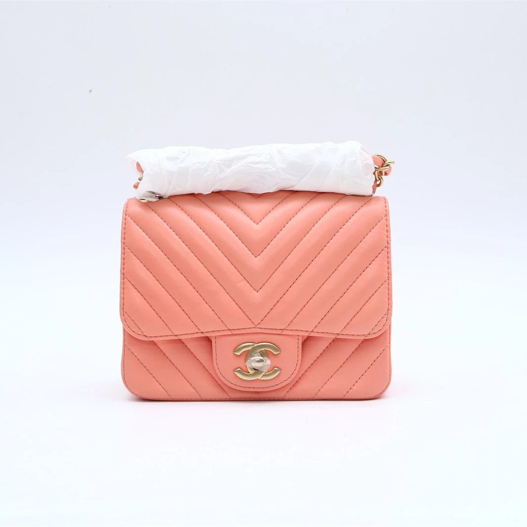 99新 Chanel/香奈儿 小花双双 P224725910 方胖子 裸粉色 27开