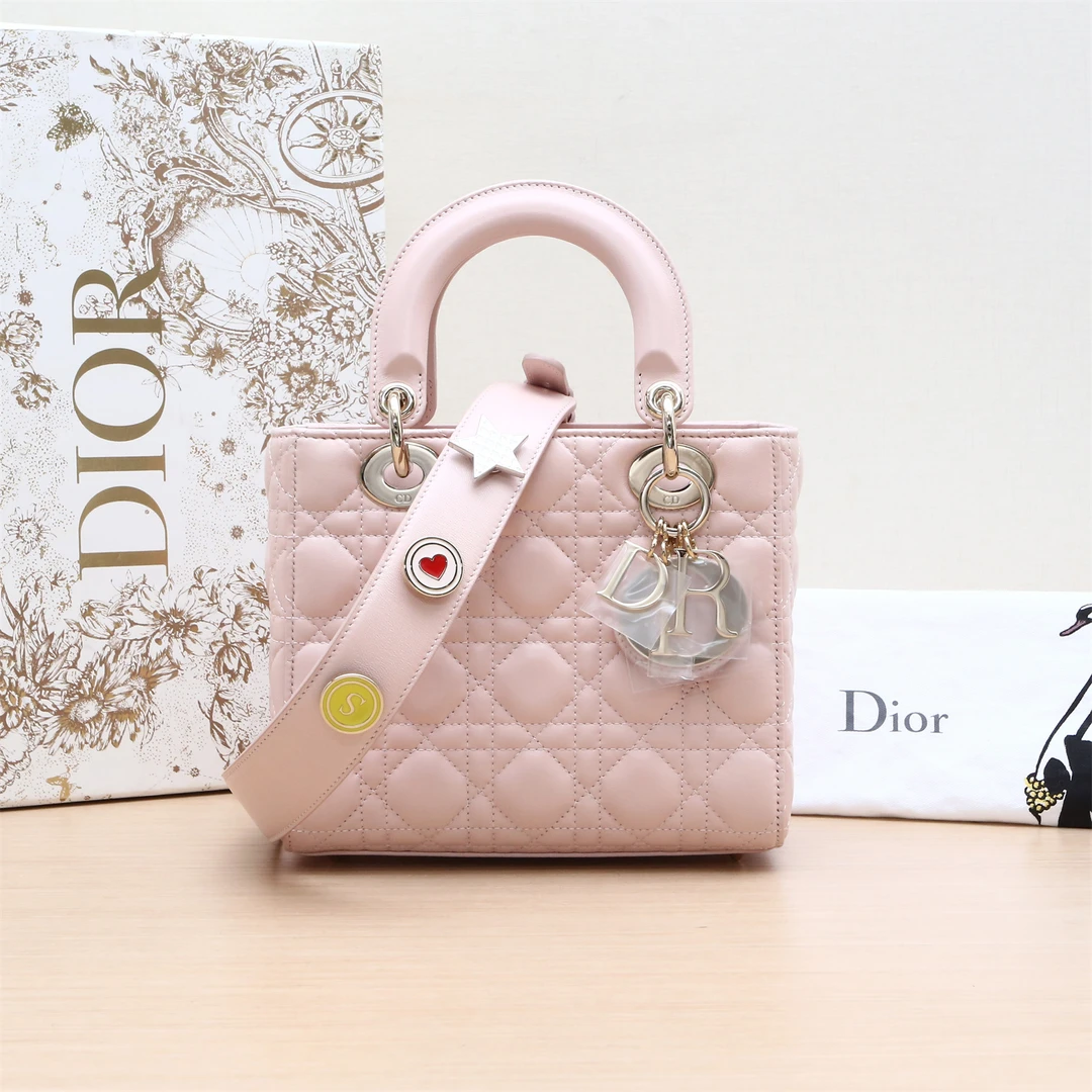 99新 DIOR/迪奥 黑黑精选 346986Lady Dior 戴妃包 四格 单肩包