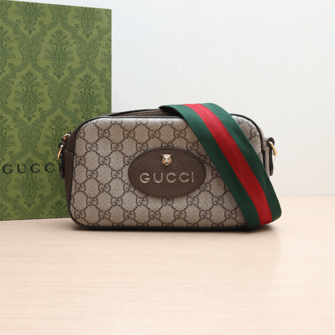 95新 GUCCI/古驰 小花姑姑P224930808虎头 相机包 24 乌木色