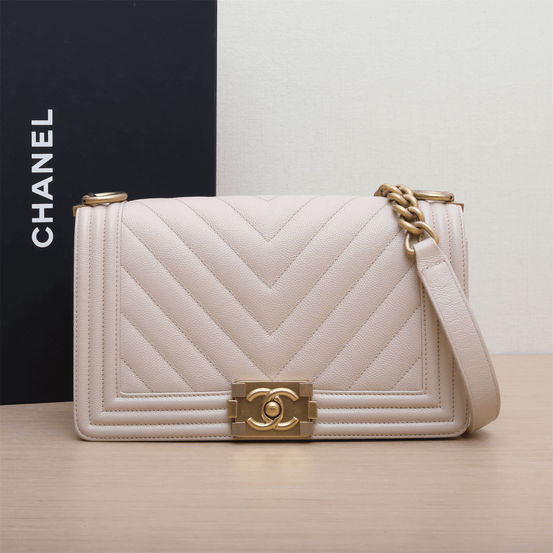 95新 Chanel/香奈儿 活动姑姑P223188087Leboy 中号 25cm 米白色