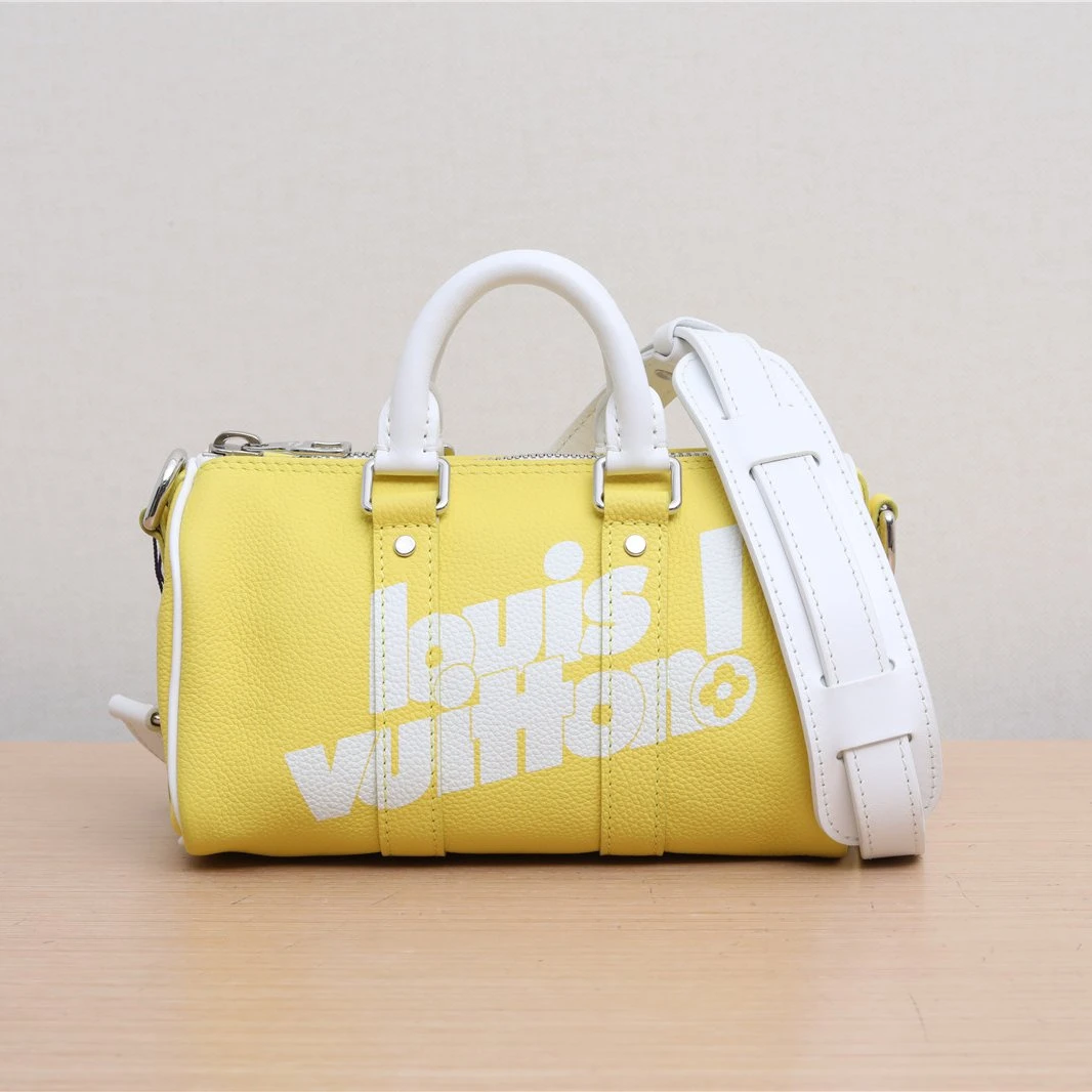 99新 LouisVuitton/路易威登 小花双双 501161 keepall xs 黄色包