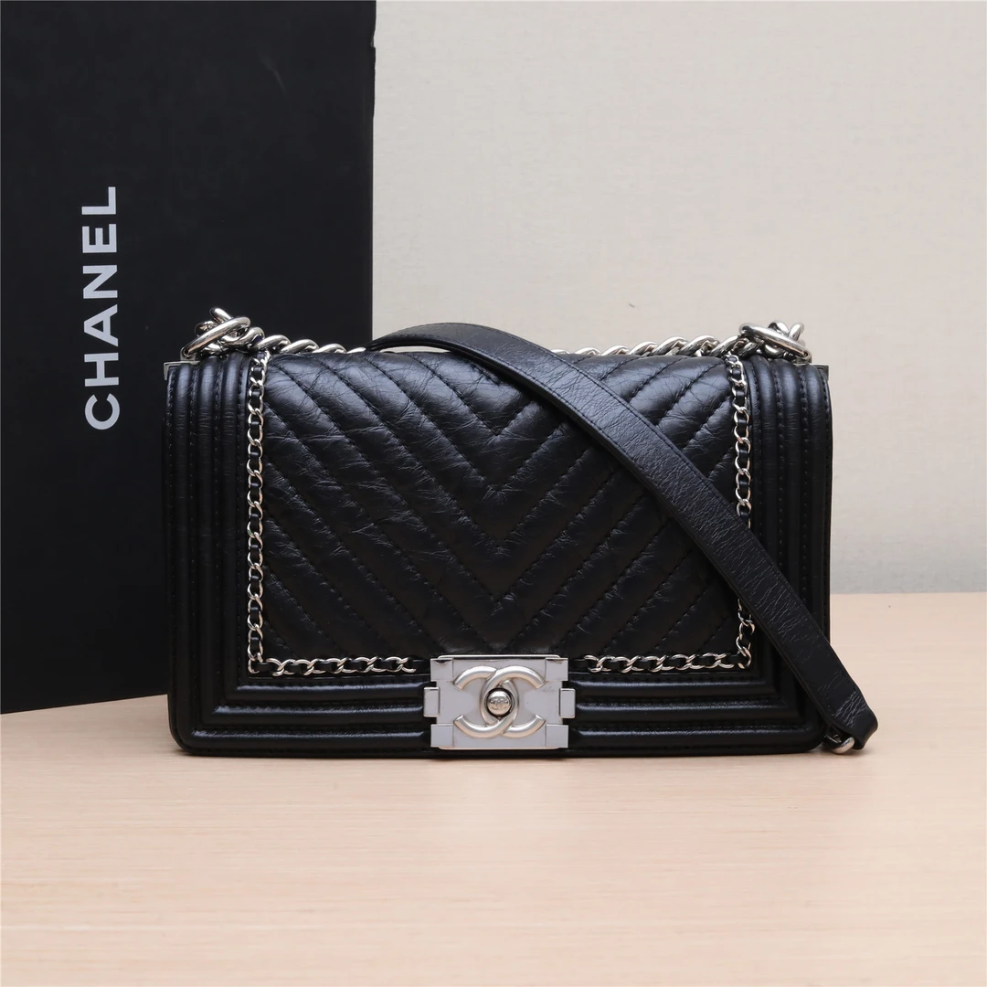 95新 Chanel/香奈儿 黑黑精选 P213970365LEBOY 中号 单肩包