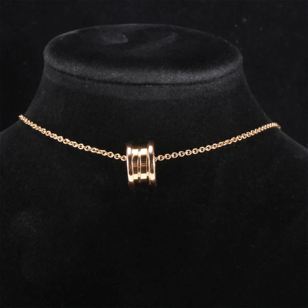 99新 BVLGARI/宝格丽 448695B.ZERO1 弹簧 项链 三环扣 18K玫瑰金