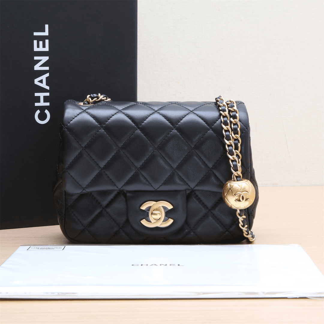 95新 Chanel/香奈儿 黑黑精选 P243027400CF 口盖包 方胖子 芯片