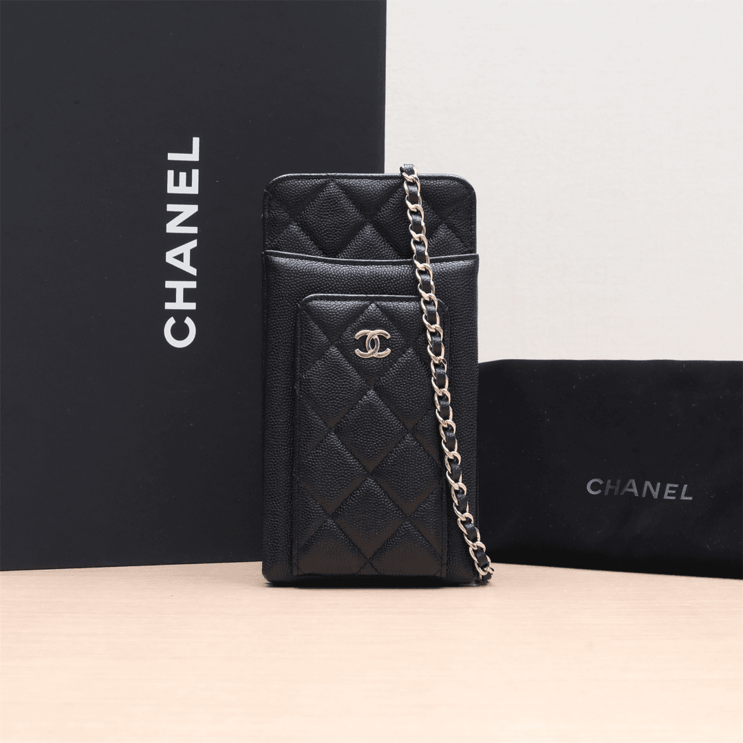 95新 Chanel/香奈儿 小花双双 P214770088 CF 经典 手机包 29开
